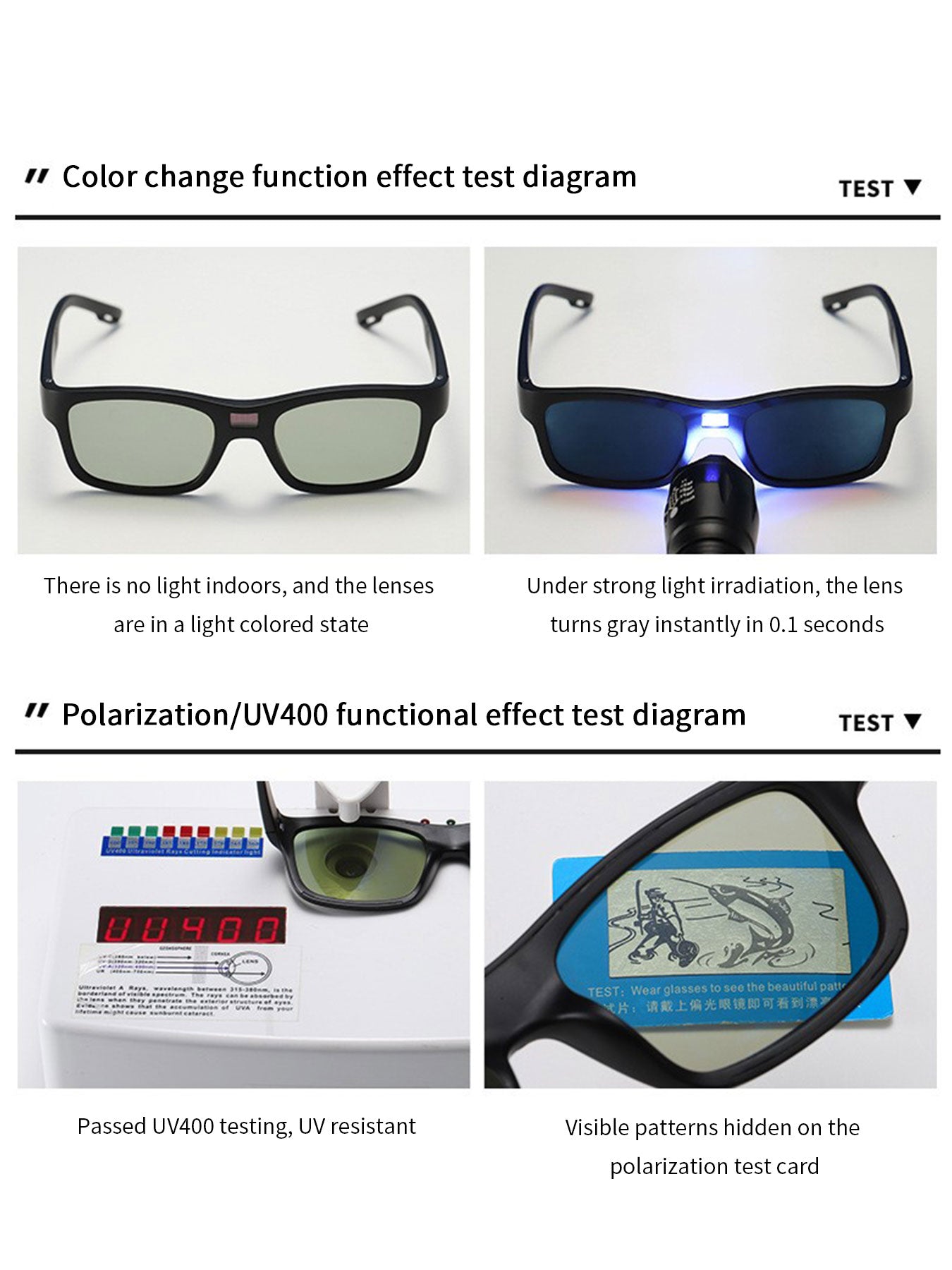 Tecnología de chip inteligente LED gafas anti - deslumbramiento y decoloración, anti - Rayos ultravioleta, anti - deslumbramiento, conducción al aire libre, conducción segura