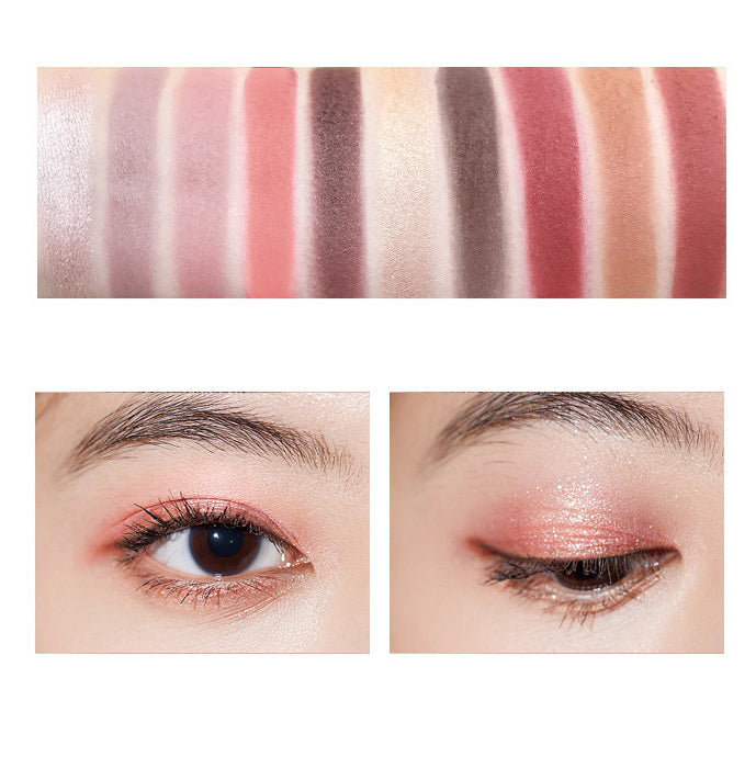16-color peach blossom makeup pearl eyeshadow plate, nude makeup beginner, not easy to dizzy, color makeup eyeshadow