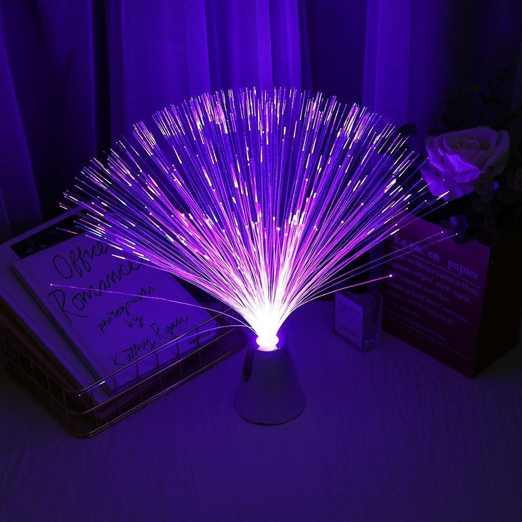 Lámpara de fibra óptica luminosa colorida, lámpara de ambiente interior llena de estrellas, lámpara decorativa