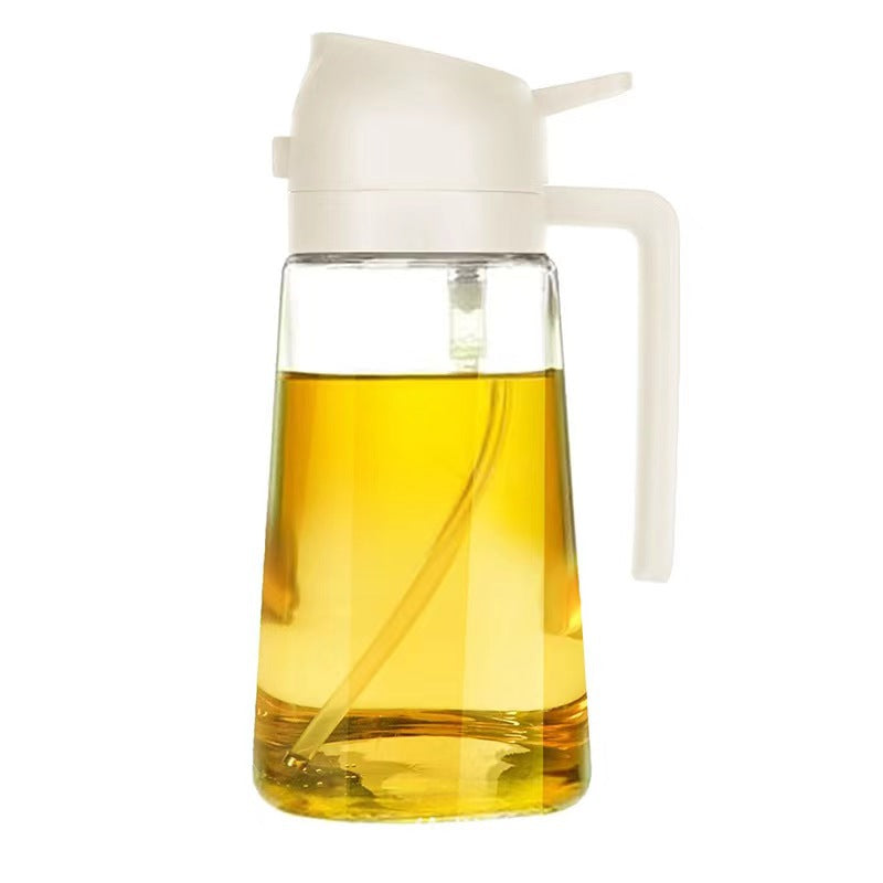 16oz Oil Dispenser Bottle for Kitchen - 2 in 1 Olive Oil Dispenser and Oil Sprayer - 470ml Olive Oil Bottle - Oil Sprayer for Cooking, Kitchen, Salad, BBQ Utensils Black