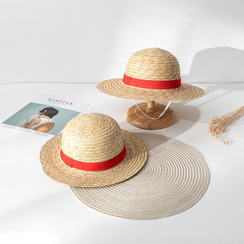 El ladrón de mar Wang lufei comparte el sombrero de paja, el vestido de animación cosplay, el tejido de paja, el sombrero de padres e hijos, el sombrero de sombra y el sombrero de protección solar.