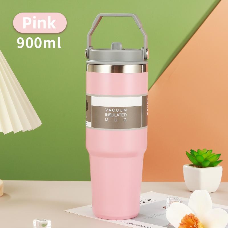 STANL Same Style straw cup water cup Mugs vacuum cup Straw Lids Stainless cup Fashionable and portable handcarrying car mugs, cold beer cans,304 stainless steel theros mugswith large capacity Gifts f